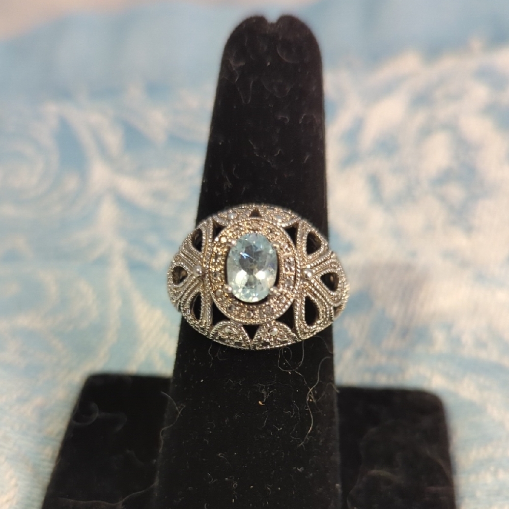 SS Blue Topaz Ring